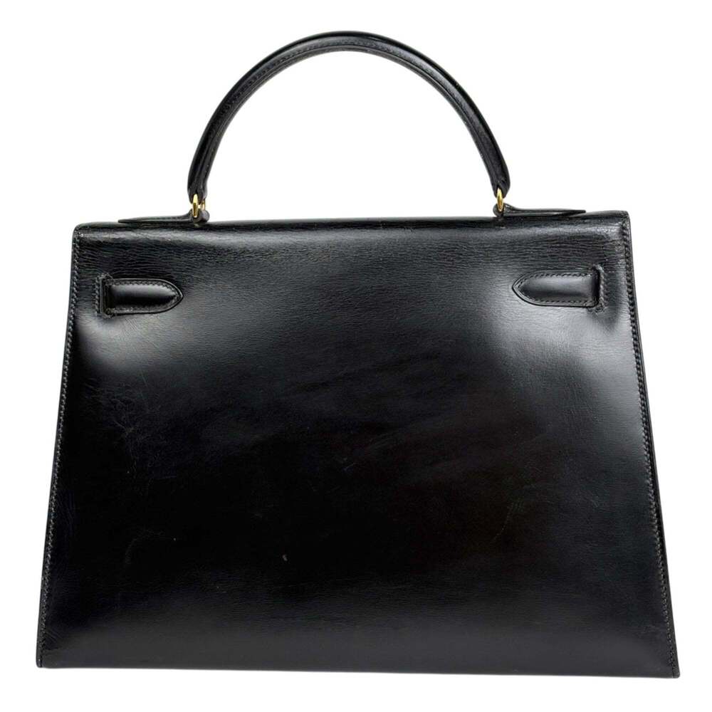 Hermes Kelly 32, external stitching, handbag, box calf leather, black, women's. - Picture 3 of 15
